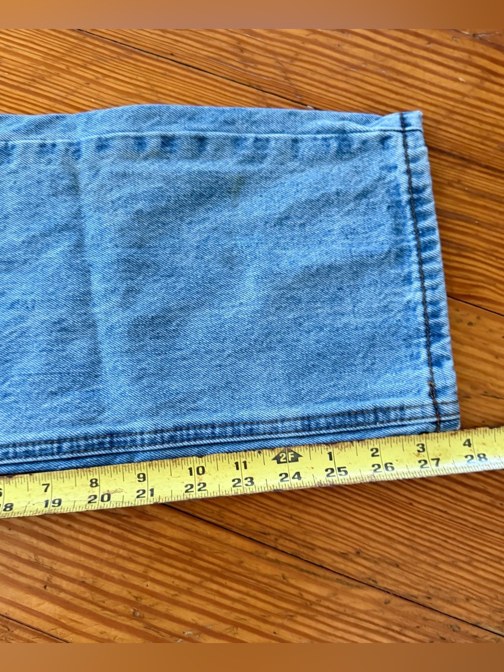 Princess Polly Fairmount Straight Leg blue denim distressed jeans size 2 - Picture 6 of 10